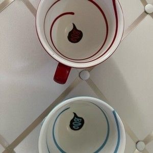 2 Starbucks Boo Ghost One Eyed Cyclops Blue and Red 12oz Coffee